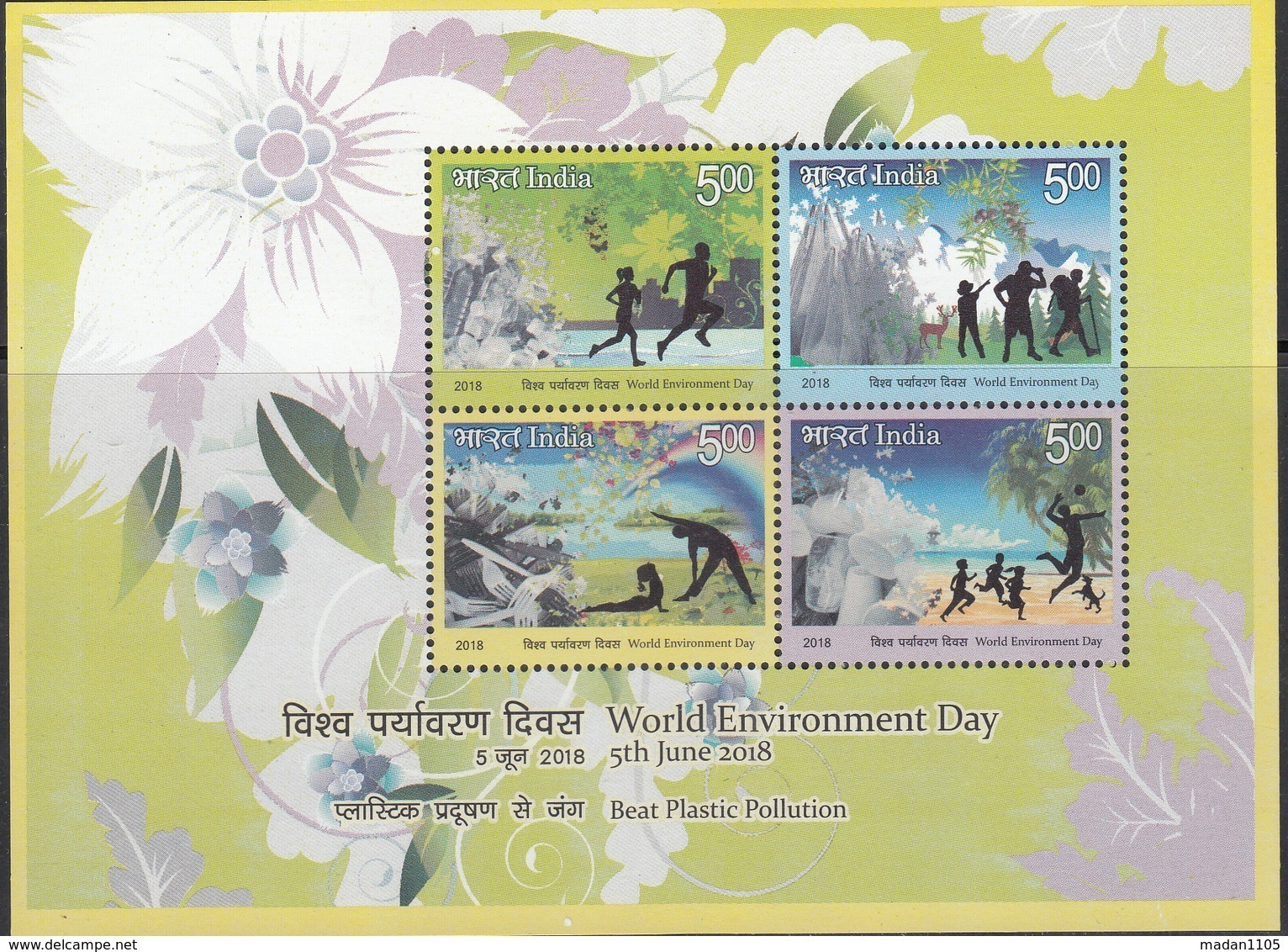 INDIA 2018  World Environment Day,  ,Miniature Sheet   MNH(**) - Nuovi