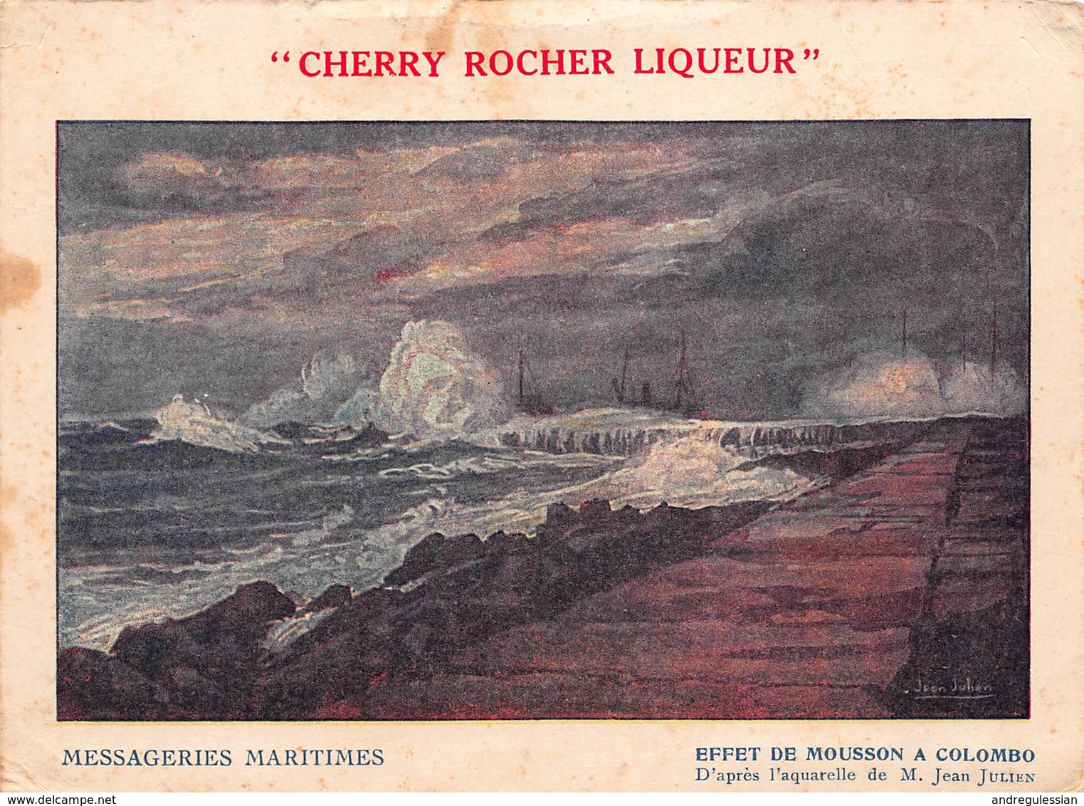 CPA MESSAGERIES MARITIMES - Cherry Rocher Liqueur - Effet De Mousson à Colombo - Sri Lanka (Ceylon)