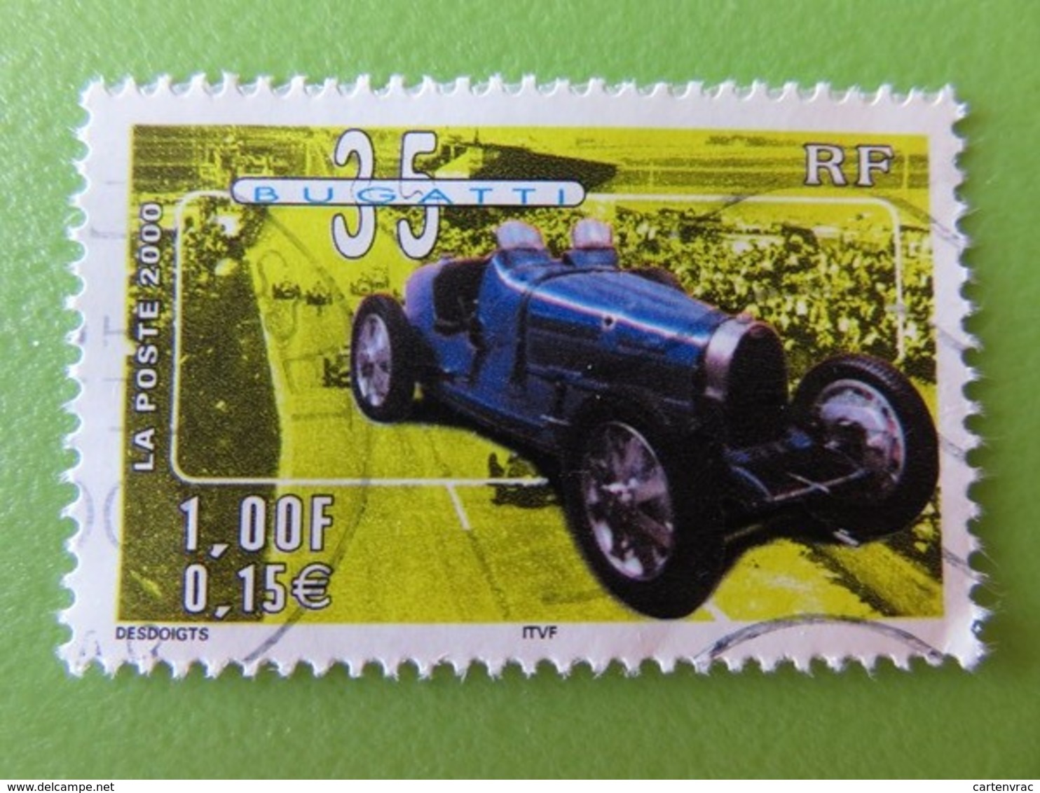 Timbre France YT 3317 - Série "Collection Jeunesse" - Voitures Anciennes - Bugatti - 2000 - Oblitérés