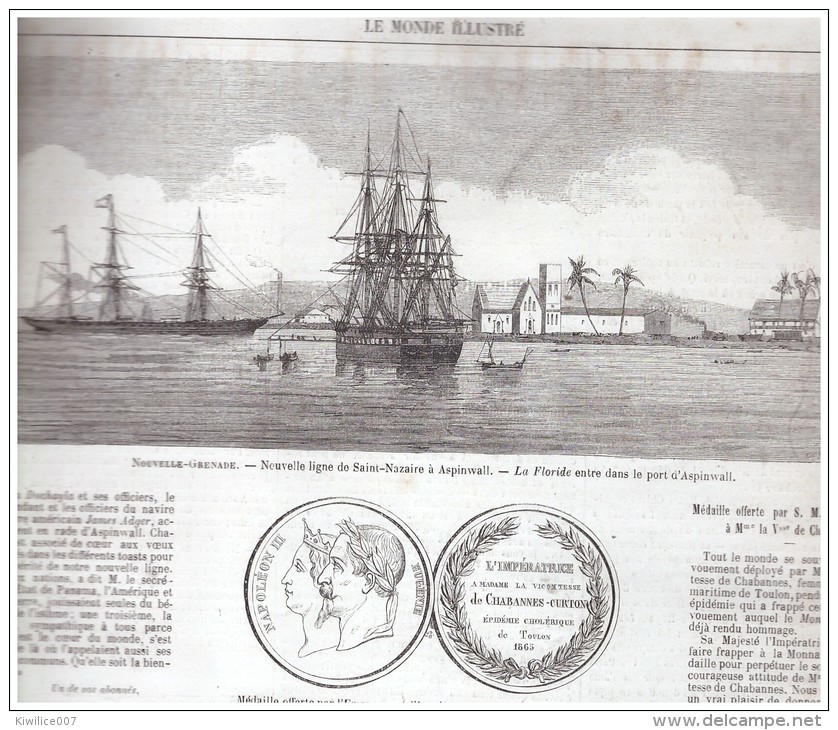 Gravure  1865 NOUVELLE GRENADE   Grenada Colombie - Colombie