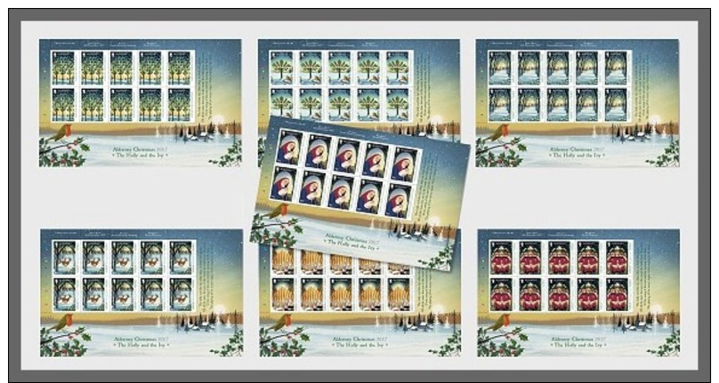 H01 Alderney 2017 Christmas Full Sheets MNH Postfrisch - Alderney