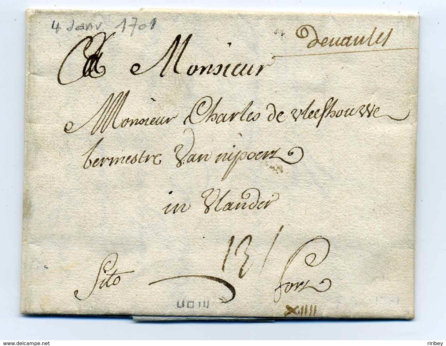 MP De Nantes   Manuscrit Lenain N°1  /  4 Janvier 1701 /  Dept De La Loire - 1701-1800: Précurseurs XVIII