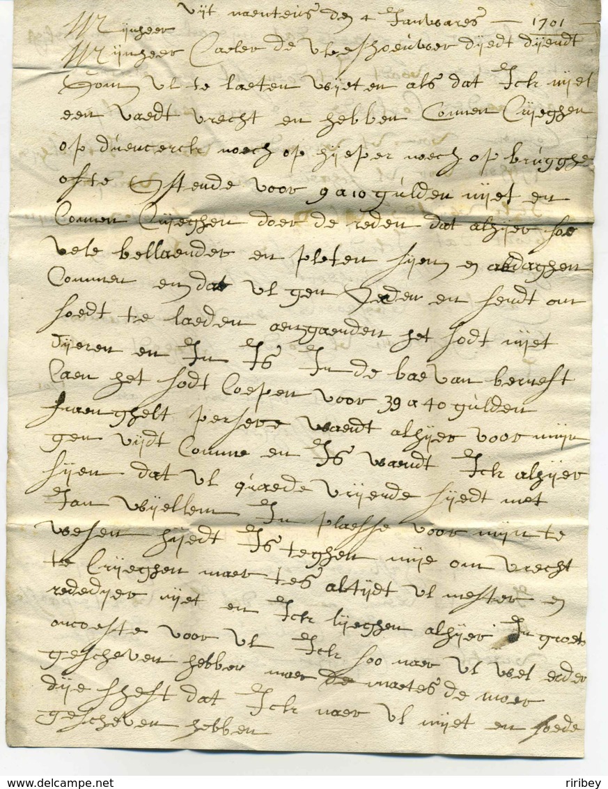 MP De Nantes   Manuscrit Lenain N°1  /  4 Janvier 1701 /  Dept De La Loire - 1701-1800: Précurseurs XVIII