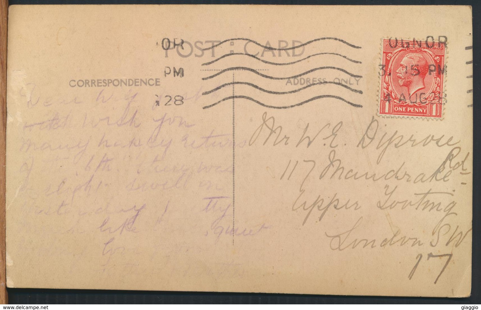 °°° 11687 - UK - BOGNOR , HIGH TIDE - 1928 With Stamps °°° - Bognor Regis