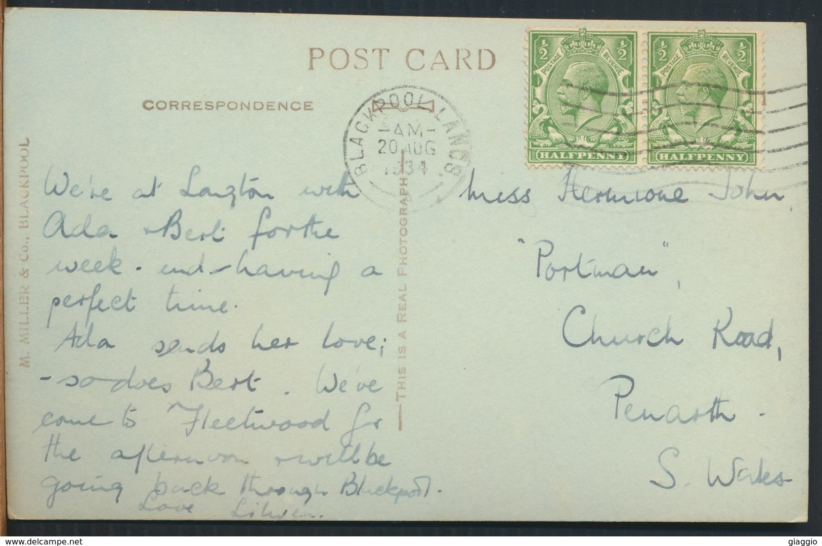 °°° 11689 - UK - PROMENADE AND BEACH , FLEETWOOD - 1934 With Stamps °°° - Altri & Non Classificati