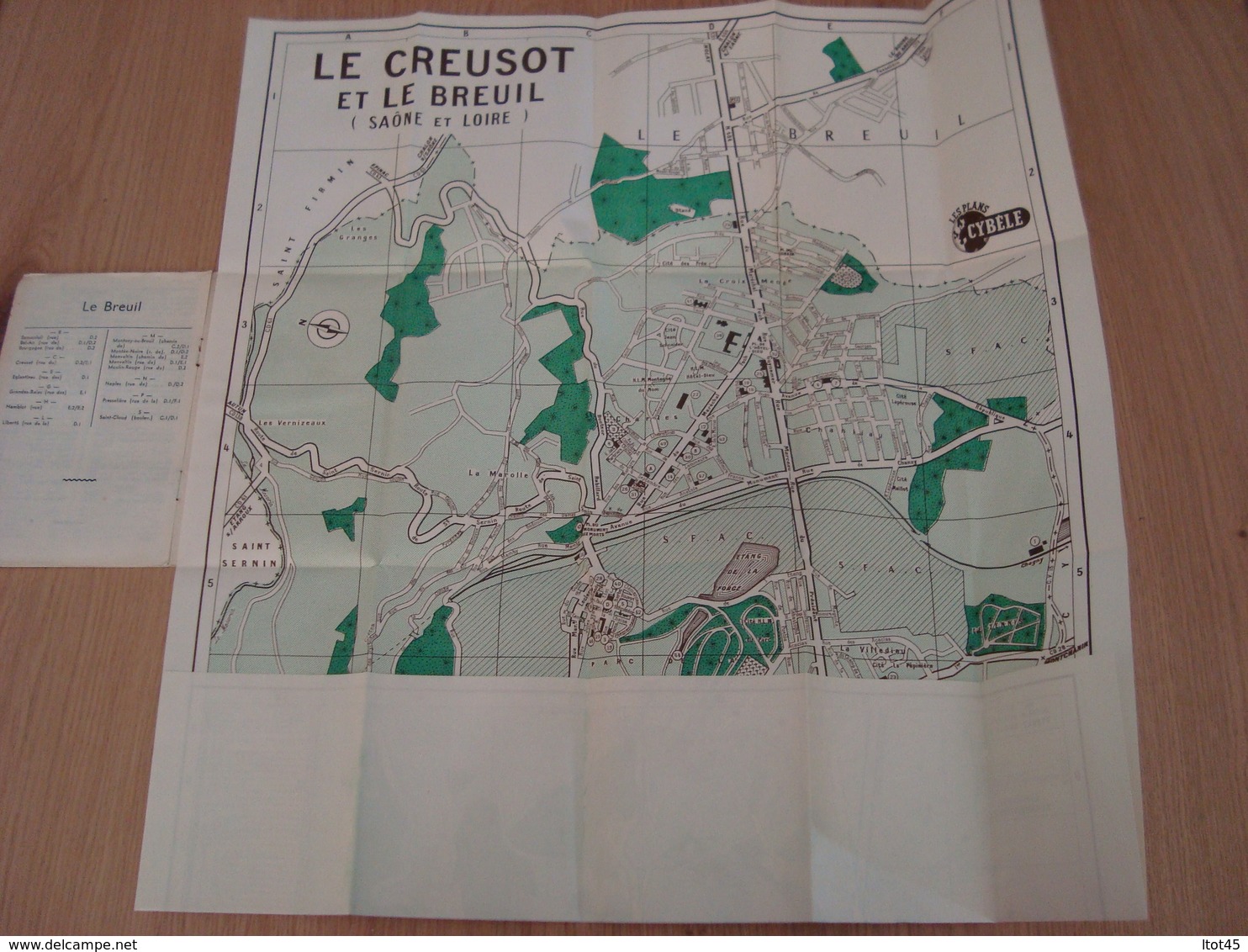 CARTE PLAN CYBELE  DE LA VILLE LE CREUSOT LE BREUIL - Cartes Géographiques