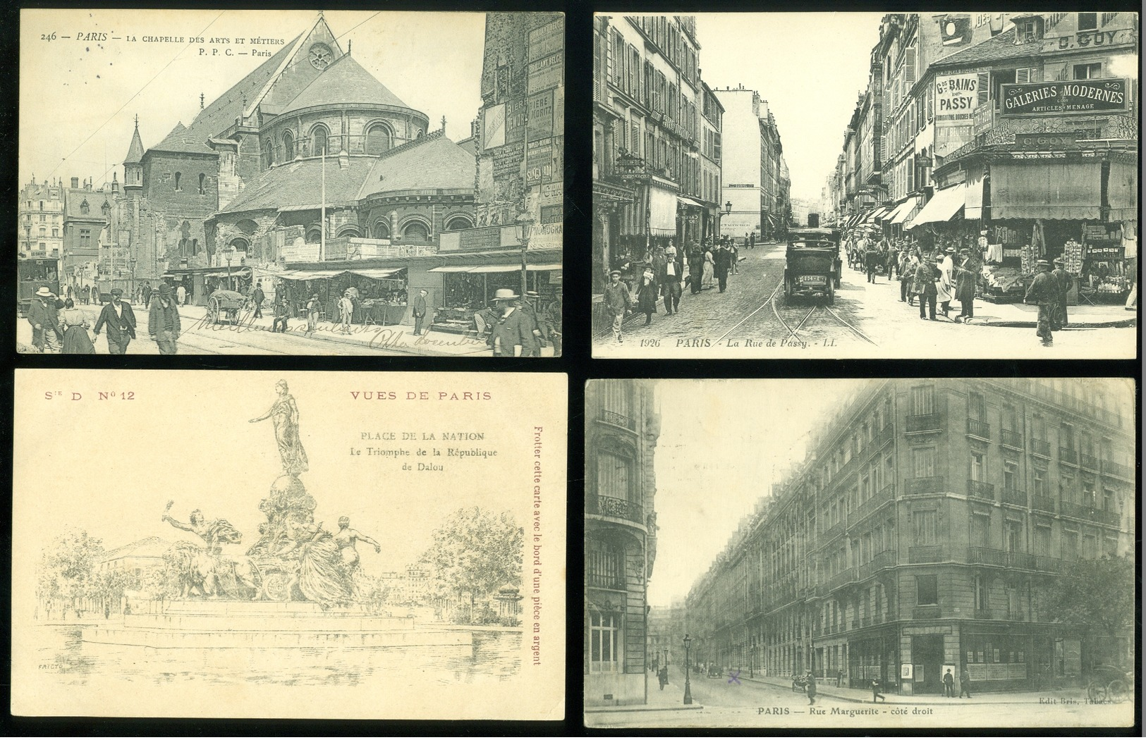 Très beau lot de 60 cartes postales de France (75) Paris  Zeer mooi lot van 60 postkaarten  Frankrijk Parijs - 60 scans