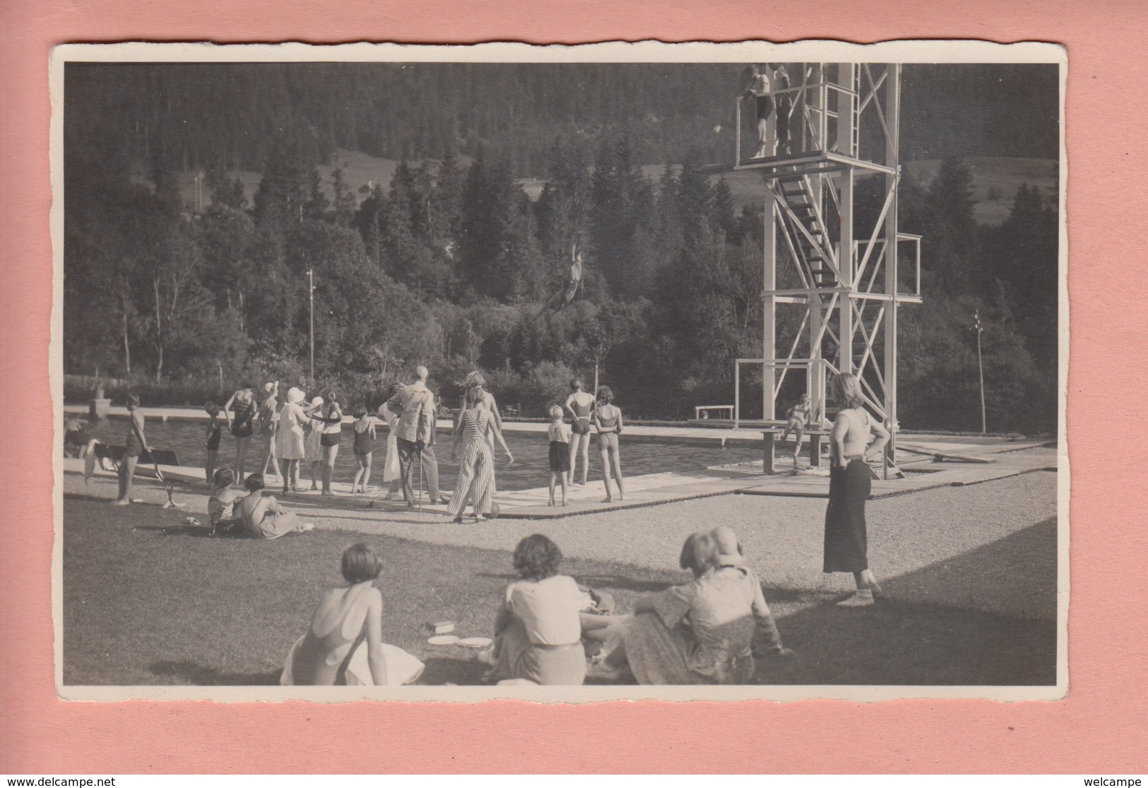 OUDE  FOTO POSTKAART ZWITSERLAND - SCHWEIZ -  SUISSE - STRANDBAD CHATEAU D'OEX - Andere & Zonder Classificatie