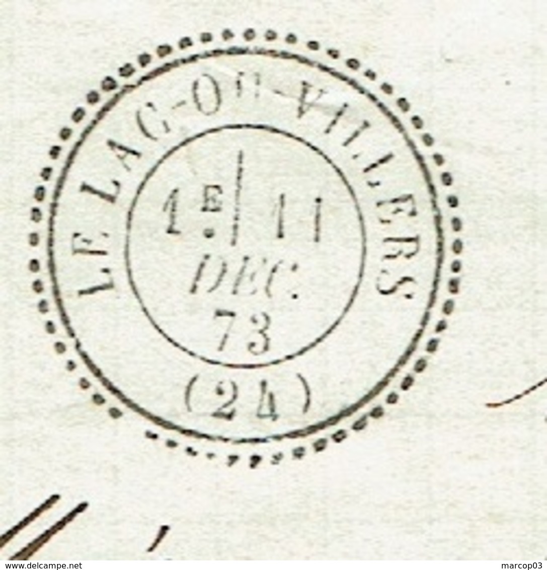 DOUBS 25 LE LAC DU VILLERS LAC TAD 24 Du 11/12/1873 GC 4499 Sur N° 60 SUP - 1849-1876: Période Classique