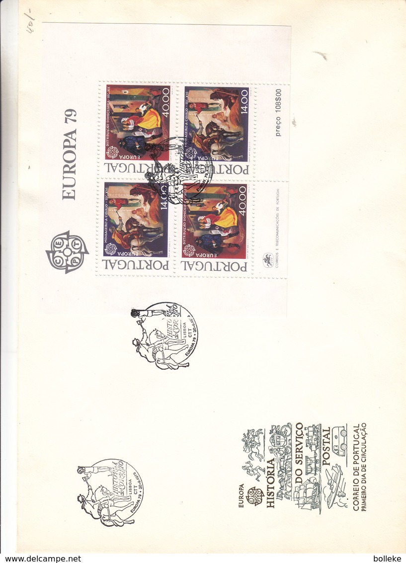 Europa 1979 - Portugal - Lettre FDC De 1979 - Oblit Lisboa - Valeur 55 € - Facteur - Chevaux - - Lettres & Documents