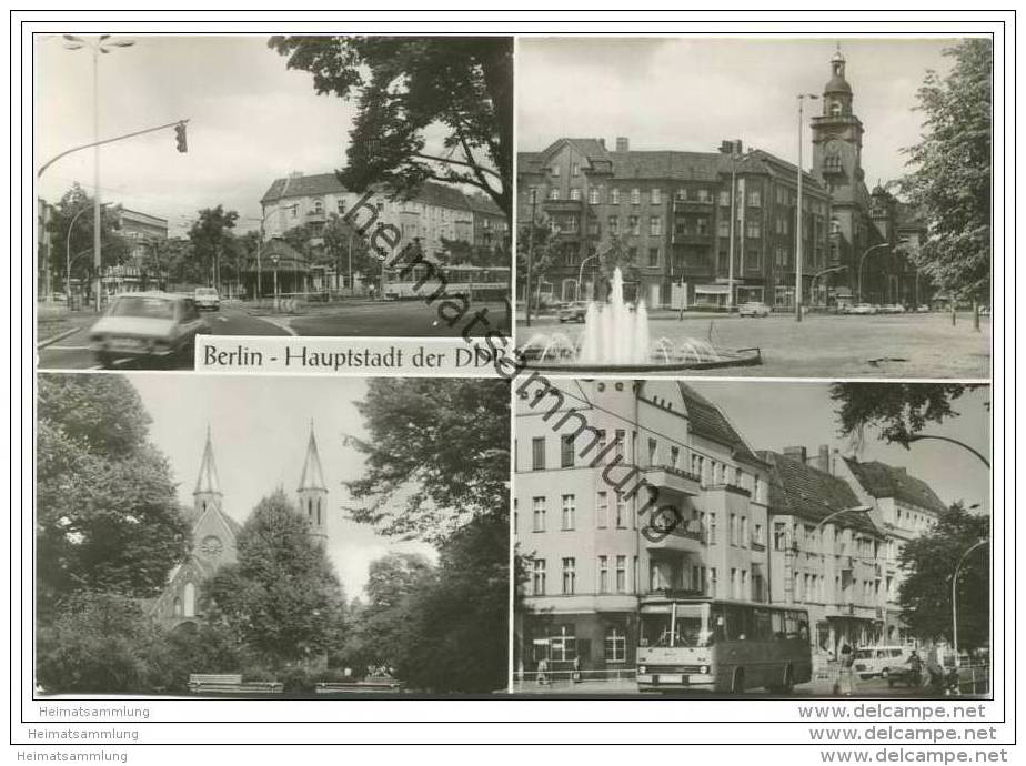 Berlin - Pankow - Vinetastrasse - Rathaus - Johannes-R.-Becher Strasse - Alte Pfarrkirche - Foto-AK Grossformat - Pankow