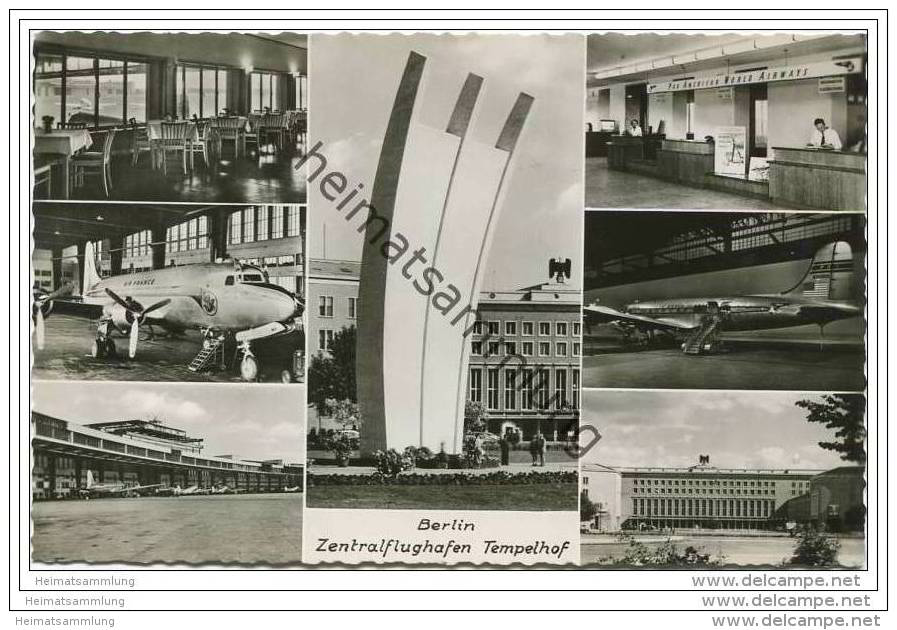 Berlin - Zentralflughafen Tempelhof - Foto-AK 50er Jahre - Tempelhof