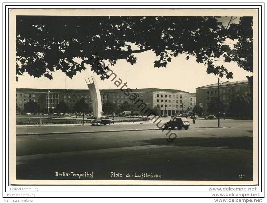 Berlin-Tempelhof - Zentralflughafen - Platz Der Luftbrücke - Foto-AK Grossformat 1951 - Tempelhof