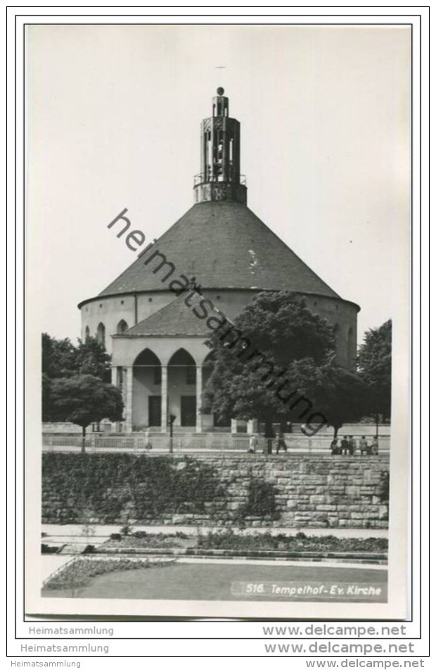 Berlin-Tempelhof - Evangelische Kirche - Foto-AK 50er Jahre - Tempelhof