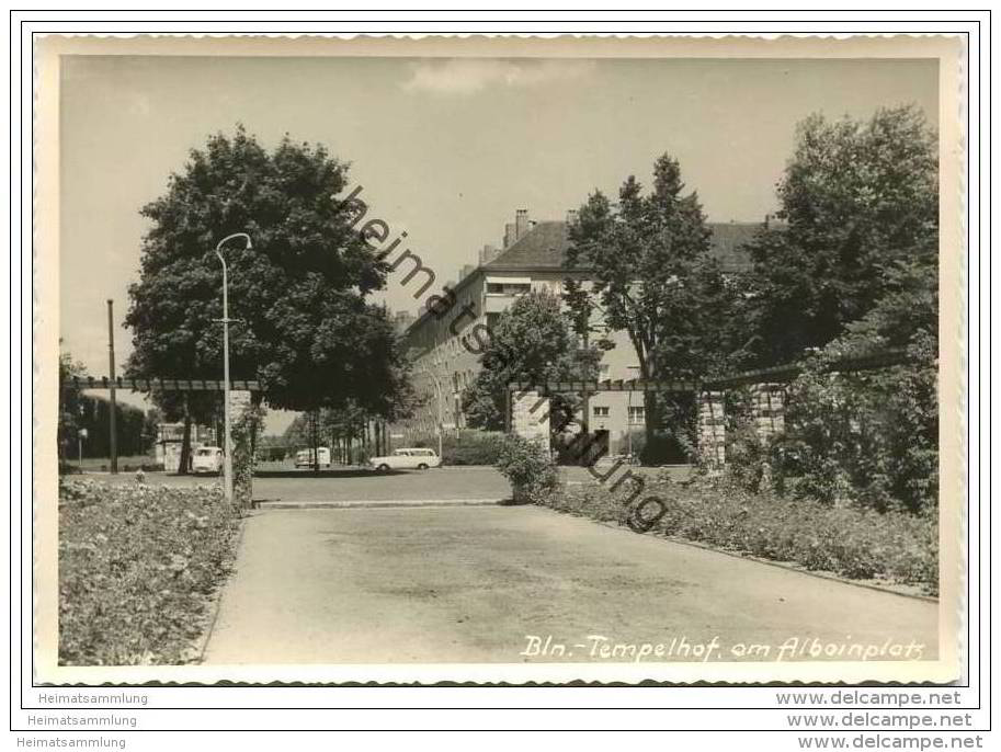 Berlin-Tempelhof - Alboinplatz - Foto-AK Grossformat Handabzug 60er Jahre - Tempelhof