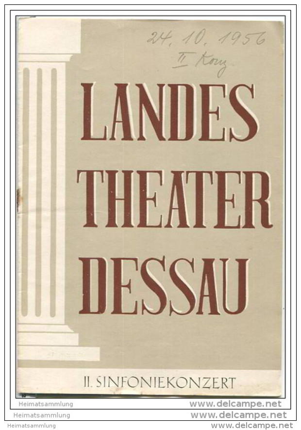 Landestheater Dessau - Spielzeit 1956/57 Nummer 12 - Programmheft II. Sinfoniekonzert - Teatro E Danza