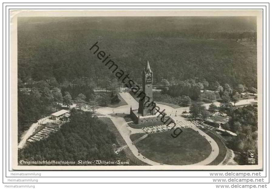 Berlin-Grunewald - Kaiser-Wilhelm Turm Restaurant Friedrich Saewert - Foto-AK Fliegeraufnahme - Grunewald