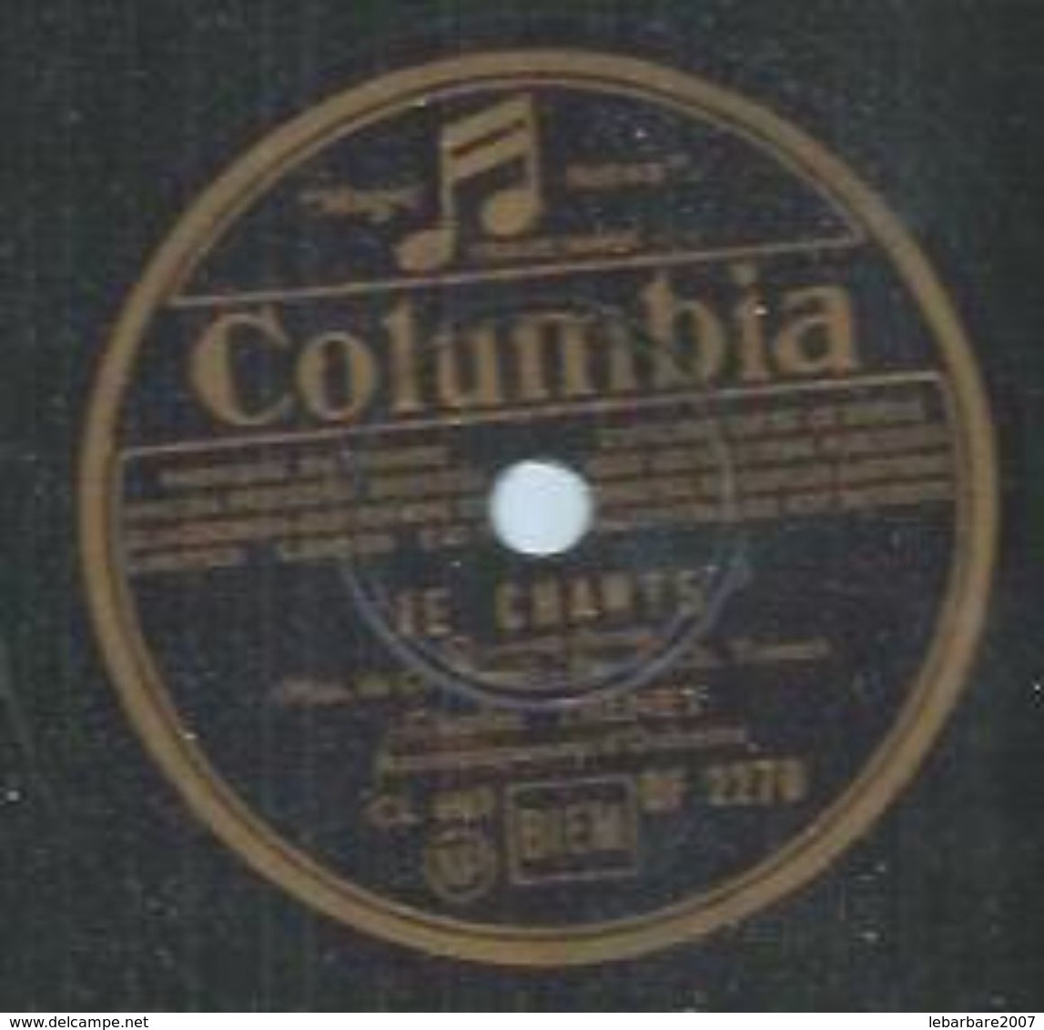 78 Tours - CHARLES TRENET  - COLUMBIA 2270  " JE CHANTE " + " FLEUR BLEUE " - 78 T - Disques Pour Gramophone