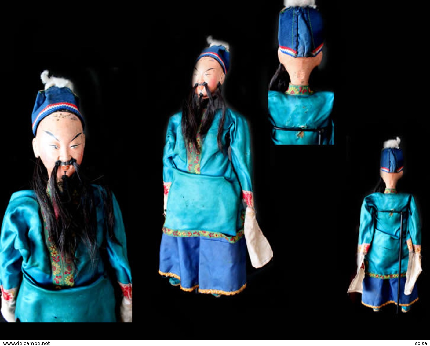 - Thiezi Kuilei, Ancienne Marionnette De Chine : Serviteur De La Cour Impériale / Old Chinese Puppet - Art Asiatique