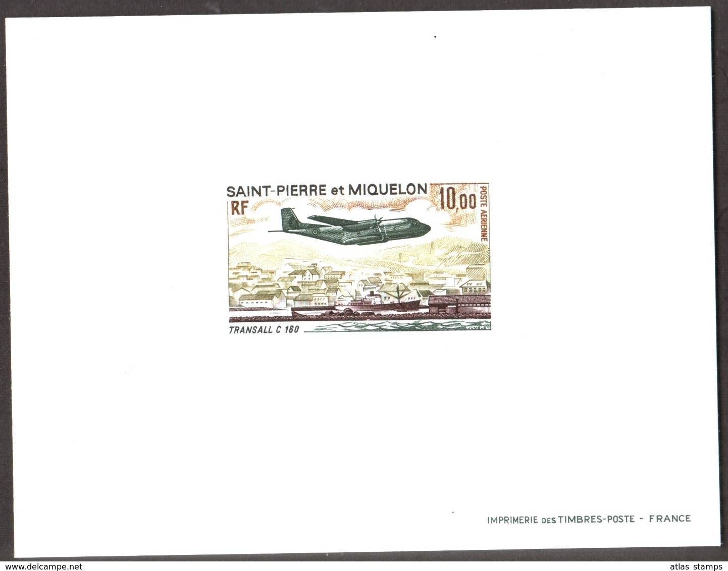 Saint Pierre Et Miquelon  1973  , Transall  C160  , Yvert# PA57 , Scott# C54 - Epreuve De Luxe ** - Imperforates, Proofs & Errors