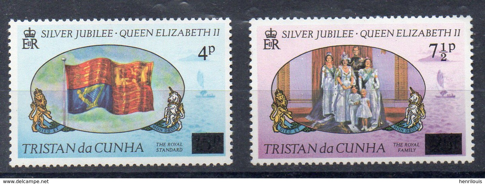 TRISTAN DA CUNHA  Timbres Neufs ** De 1977  ( Ref 5623 )   Surchargés - Elisabeth II - Tristan Da Cunha