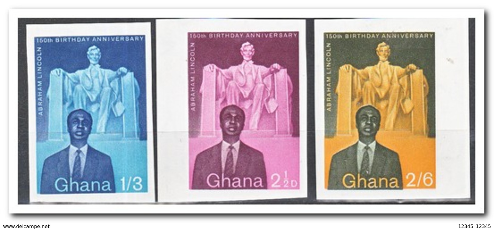 Ghana 1959, Postfris MNH, 150th Birthday Of Abraham Lincoln ( From Sheet ) - Ghana (1957-...)