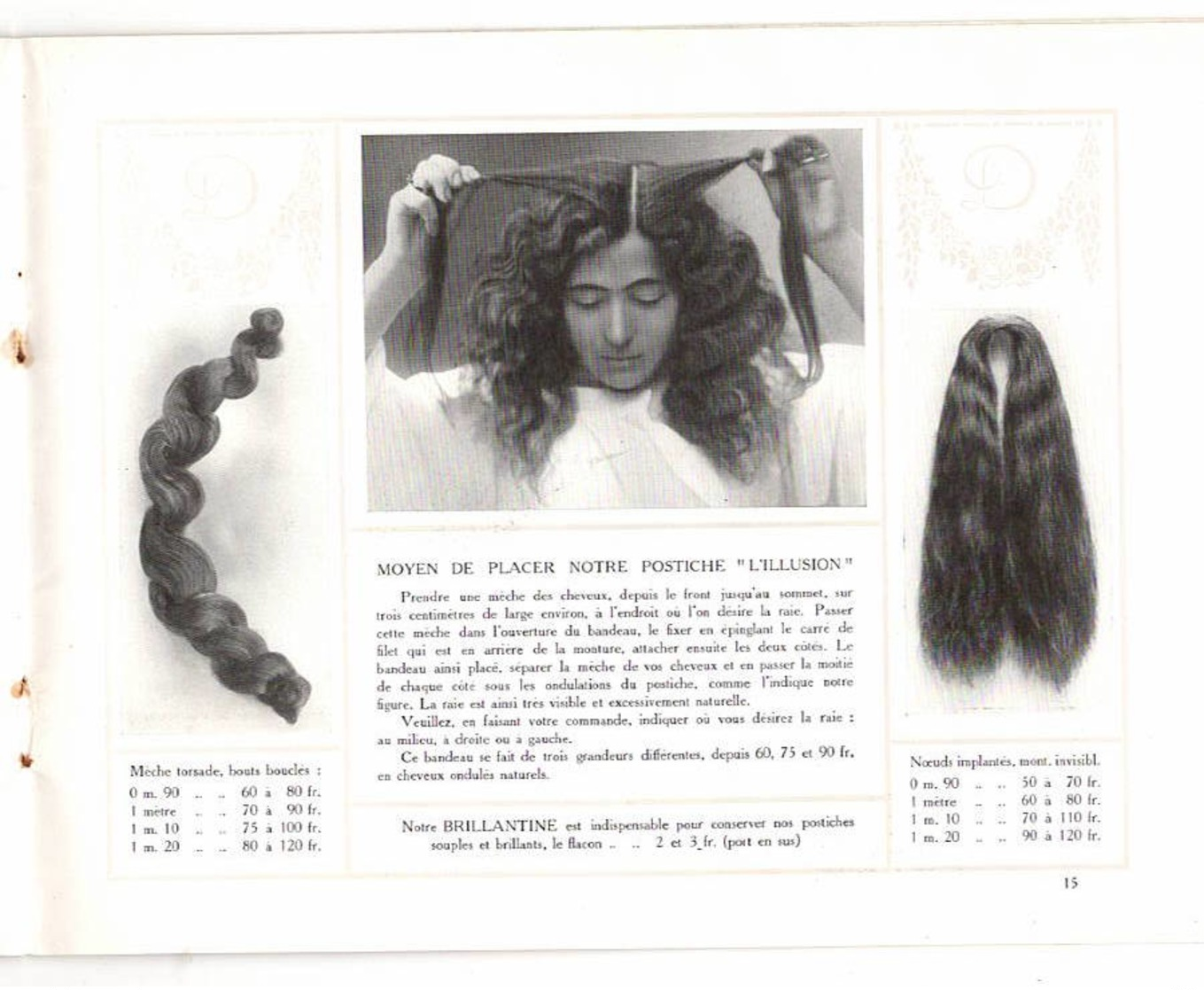 Coiffure  Coiffeur  Perruques  DESFOSSES   Catalogue Illustré  Par THIRIET.  TB état 20 Pages + Supplément 4 Pages - Publicités