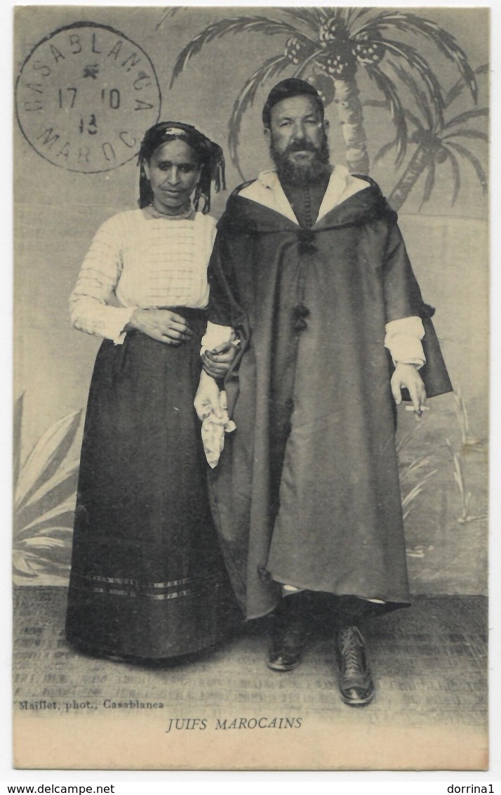 Juifs Marocains Jewish Judaica Postcard Maroc Casablanca 1913 - Juif Juive Jude Judaika - Judaisme