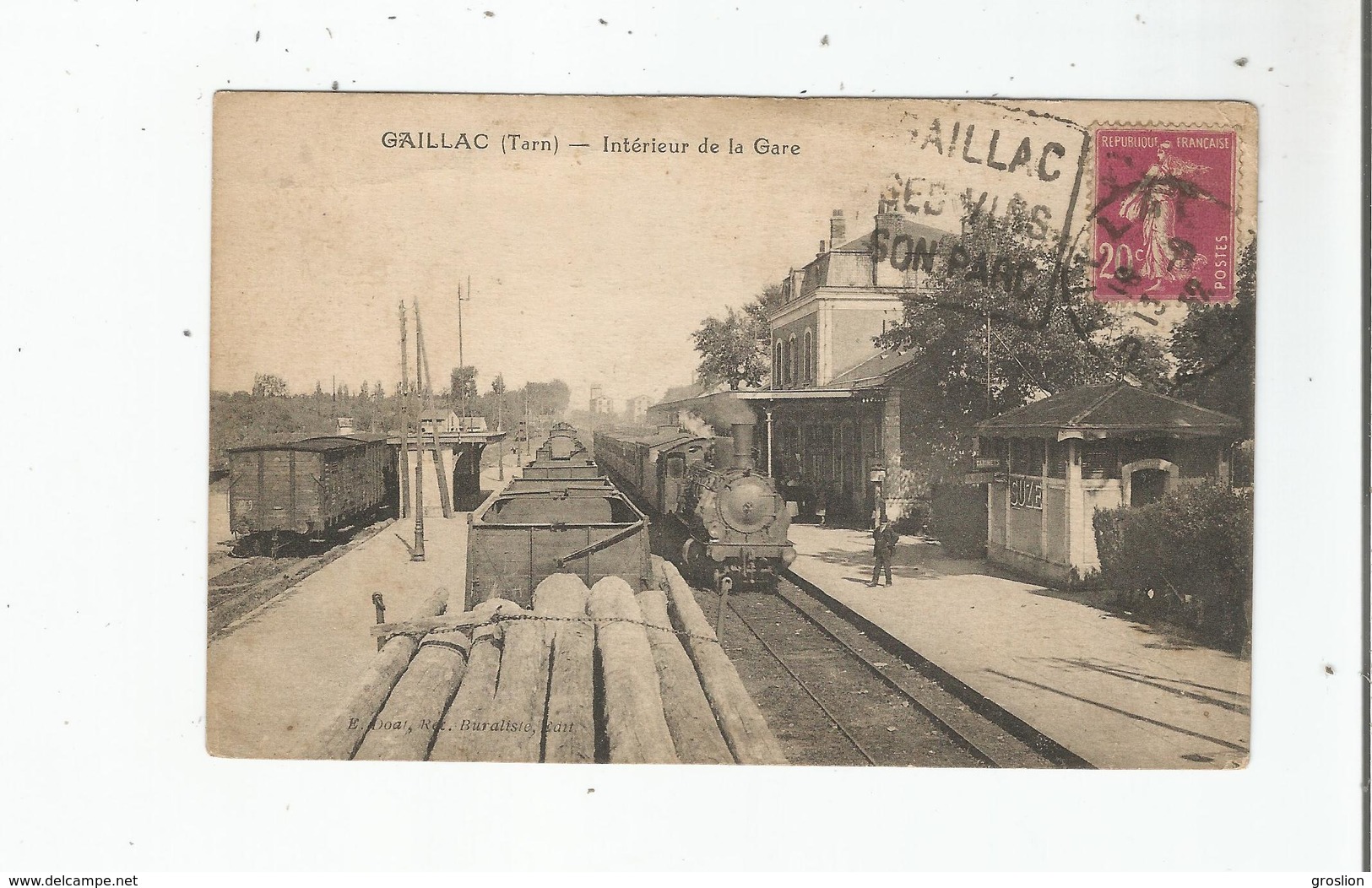 GAILLAC (TARN) INTERIEUR DE LA GARE (TRAIN A VAPEUR BEAU PLAN) 1932 - Gaillac