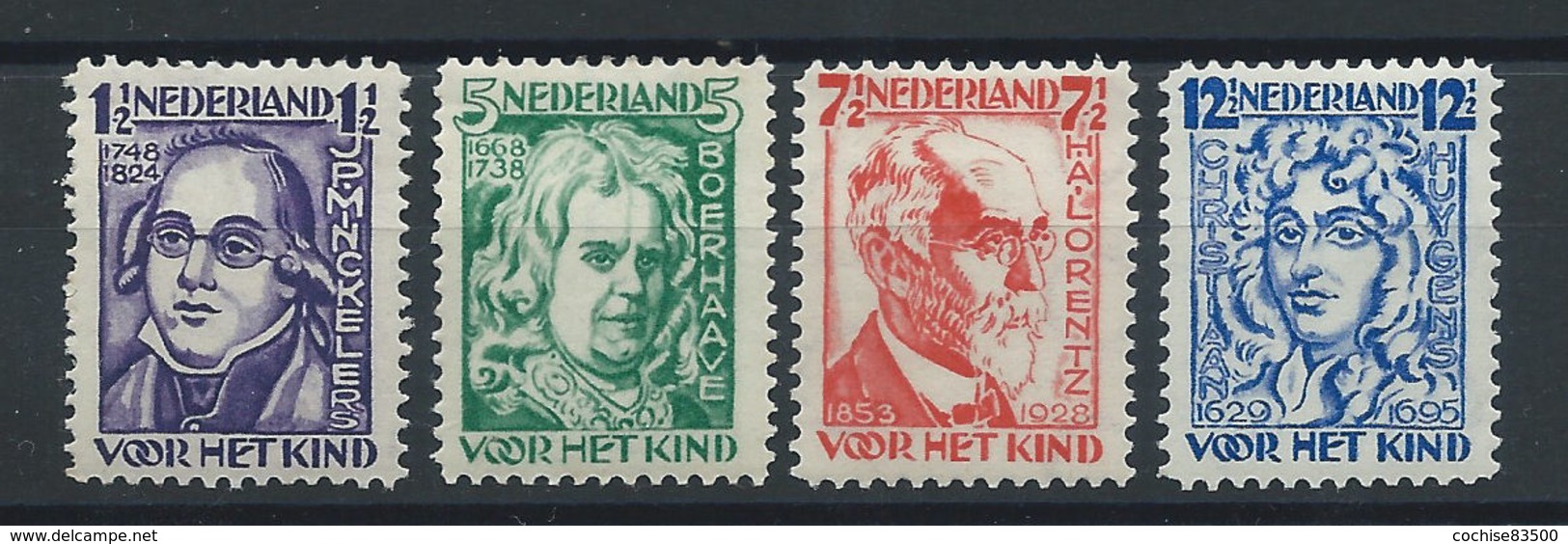 Pays-Bas N°215/18* (MH) 1928 - Savants Célèbres - Unused Stamps
