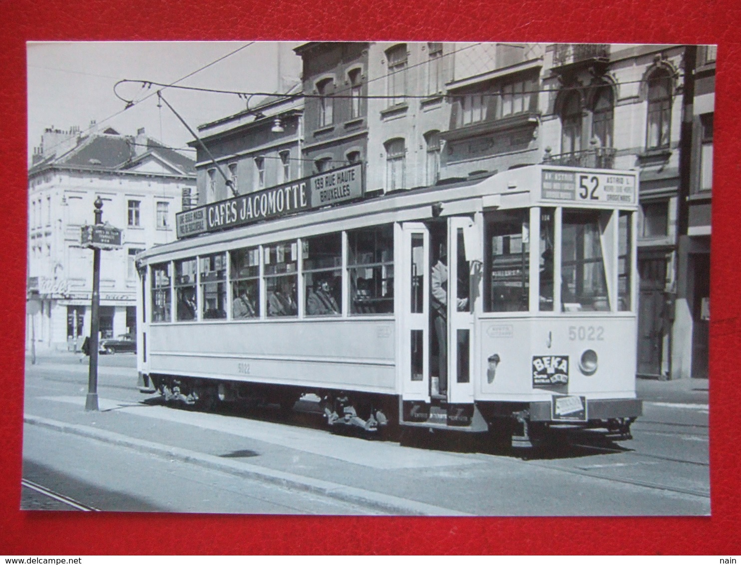 BELGIQUE - BRUXELLES - PHOTO 15 X 10 - TRAM - TRAMWAY - LIGNE 52 - - Public Transport (surface)