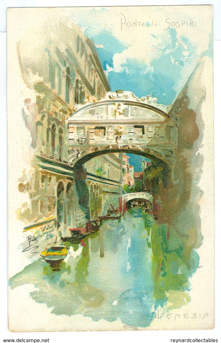 1900's, Italy, Venezia, Ponte Del Sospiri. Printed Art Pc, Unused. - Venezia (Venice)