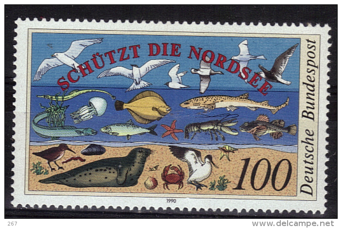 ALLEMAGNE   N°  1286  * *  ( Cote 3e )  Oiseaux Poissons Phoque Crabe Plage - Autres & Non Classés