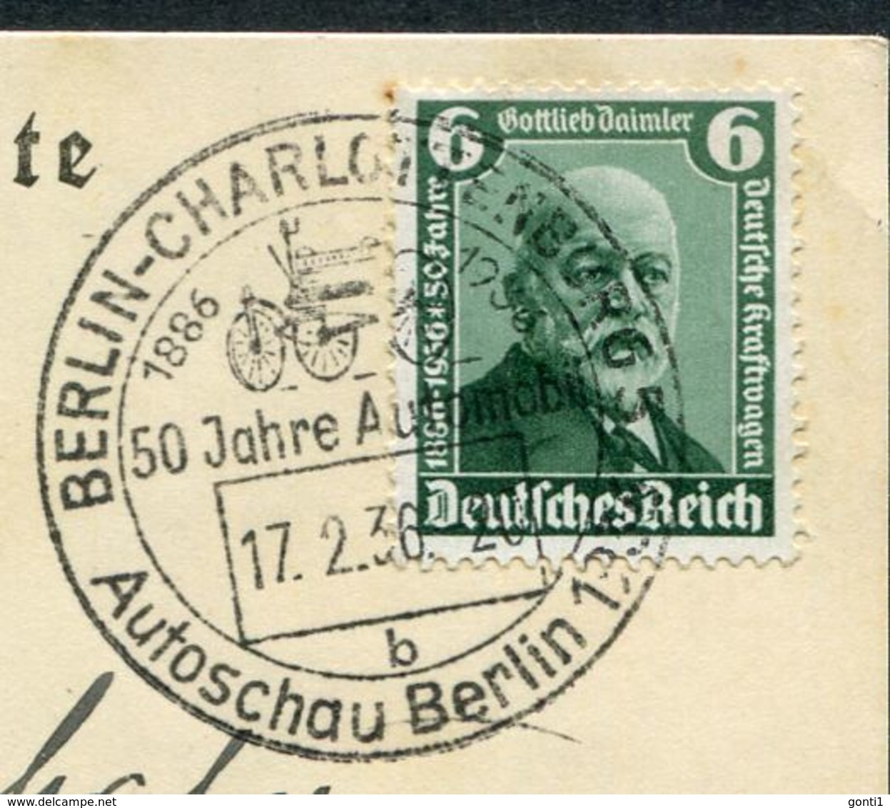German Empires,DR 1936 Bedarfspostkarte Mit Mi.Nr.604 Und SST"Berlin-50 Jahre Automobil,Autoschau "1 Karte - Autos