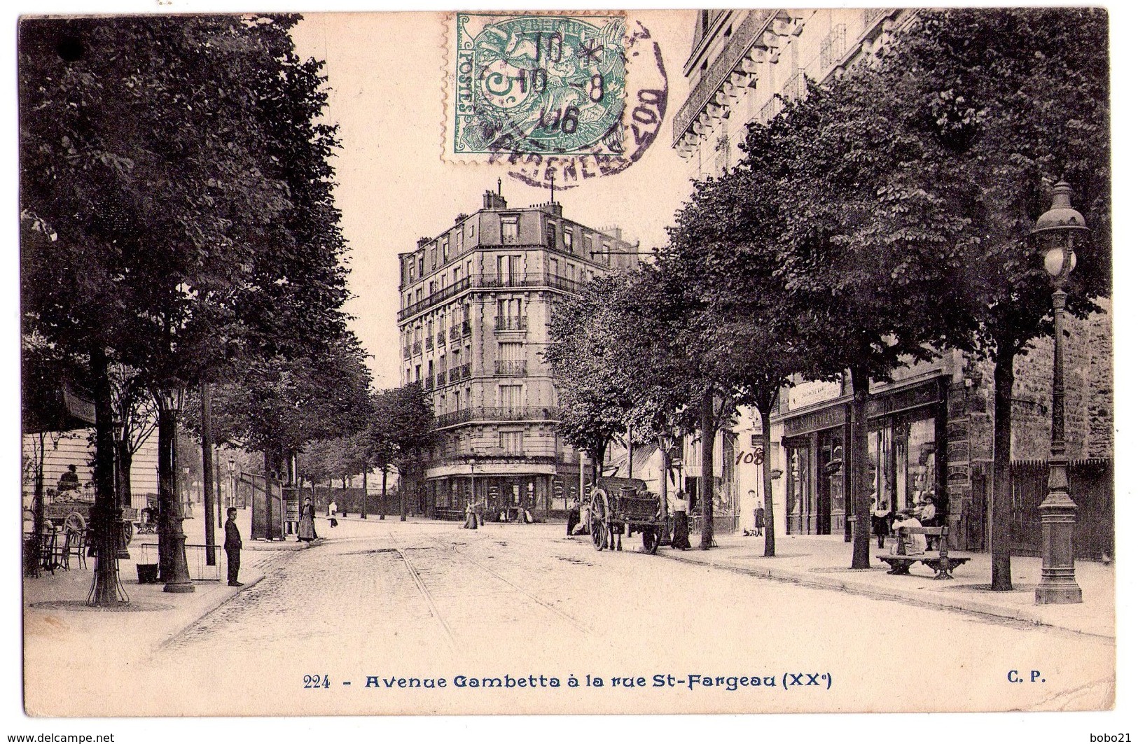 2441 - Paris ( XXe ) - Avenue Gambetta à La Rue Saint-Fargeau - C.P. - N°224 - - Arrondissement: 20