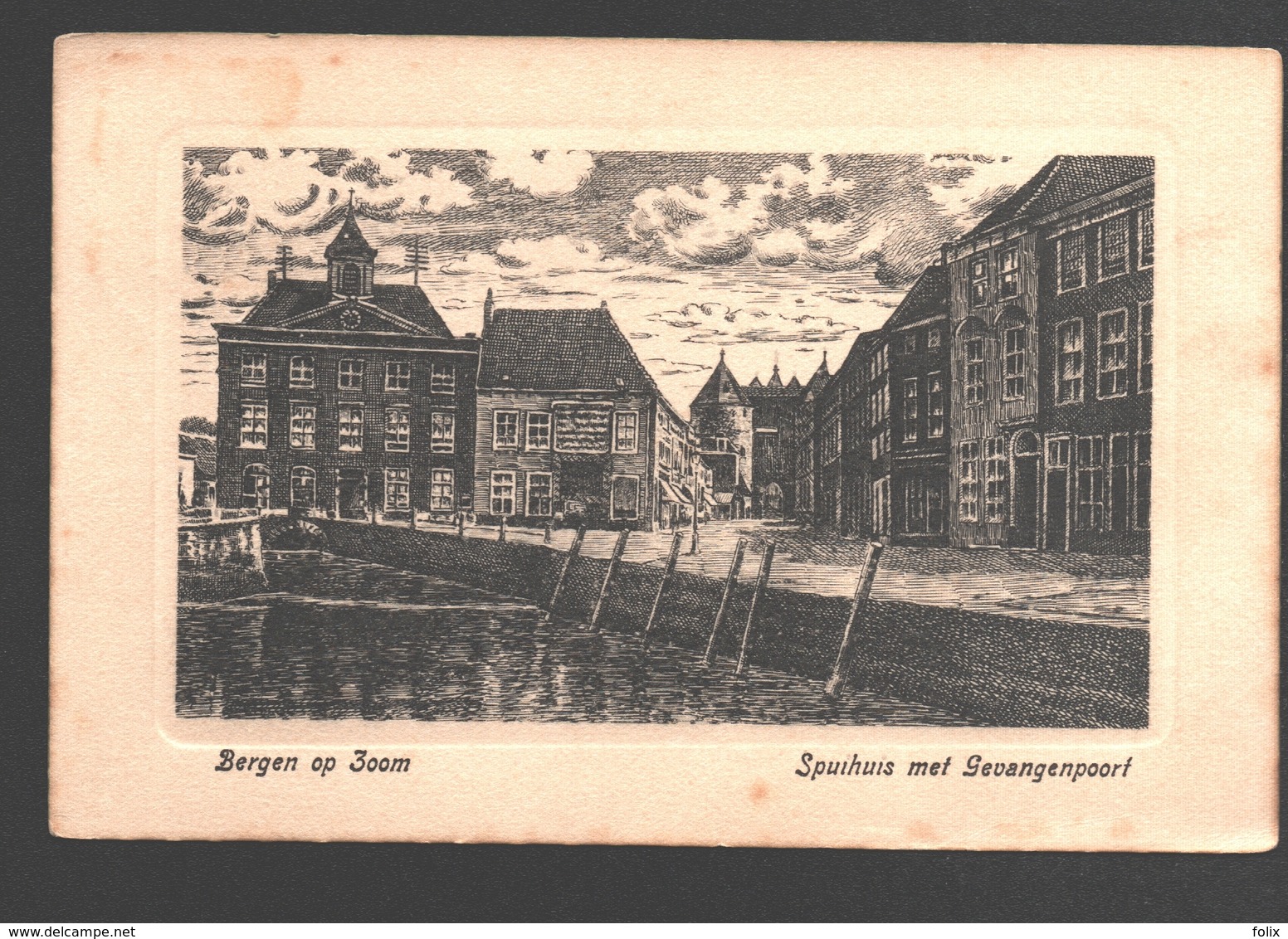 Bergen Op Zoom - Spuihuis Met Gevangenpoort - Gewafeld - 1926 - Bergen Op Zoom