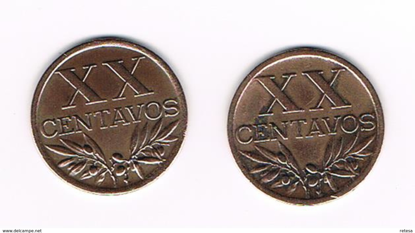 =&   PORTUGAL  2 X  XX  CENTAVOS  1942/1943 - Portugal