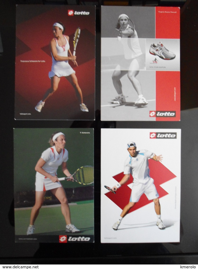 LOTTO Tennis Player Lot De 4 Cartes Postales - Tennis