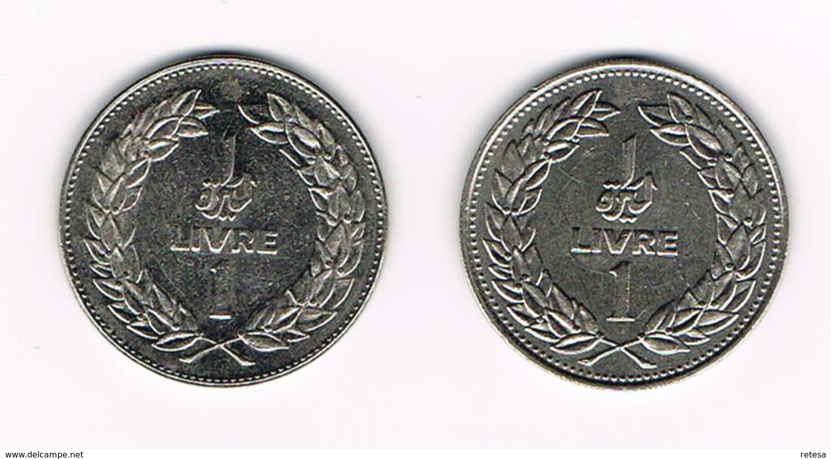 =&   LIBANON  2 X 1  LIVRE  1975/1977 - Liban