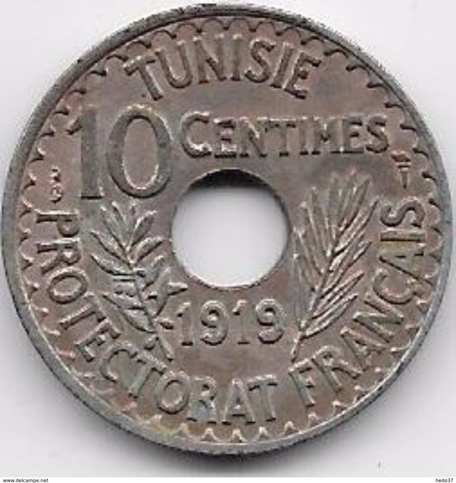 Tunisie 10 Centimes 1919 - Otros – Africa