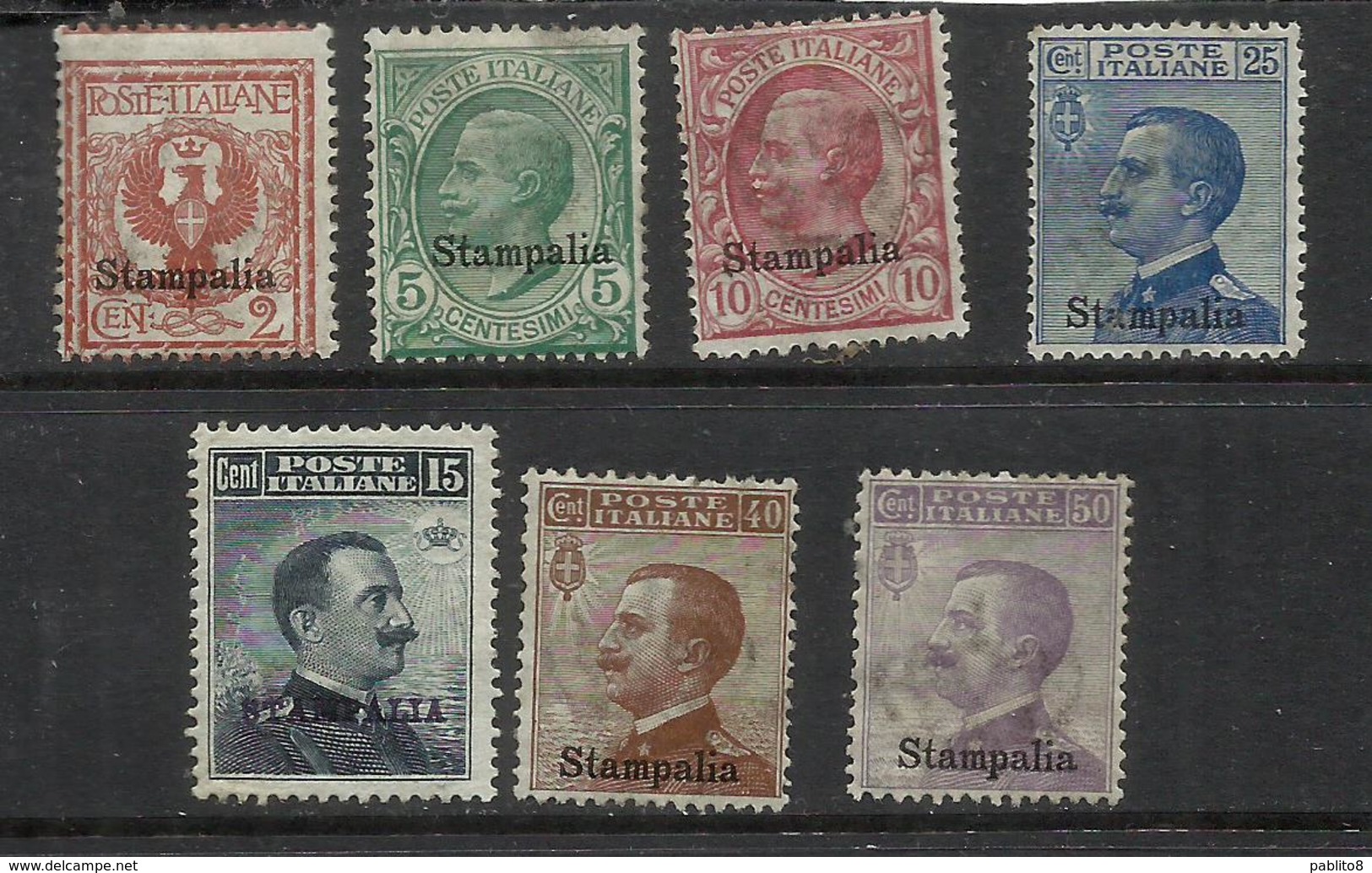 COLONIE ITALIANE EGEO 1912 STAMPALIA SOPRASTAMPATA D'ITALIA ITALY OVERPRINTED SERIE COMPLETA COMPLETE SET MNH - Egée (Stampalia)