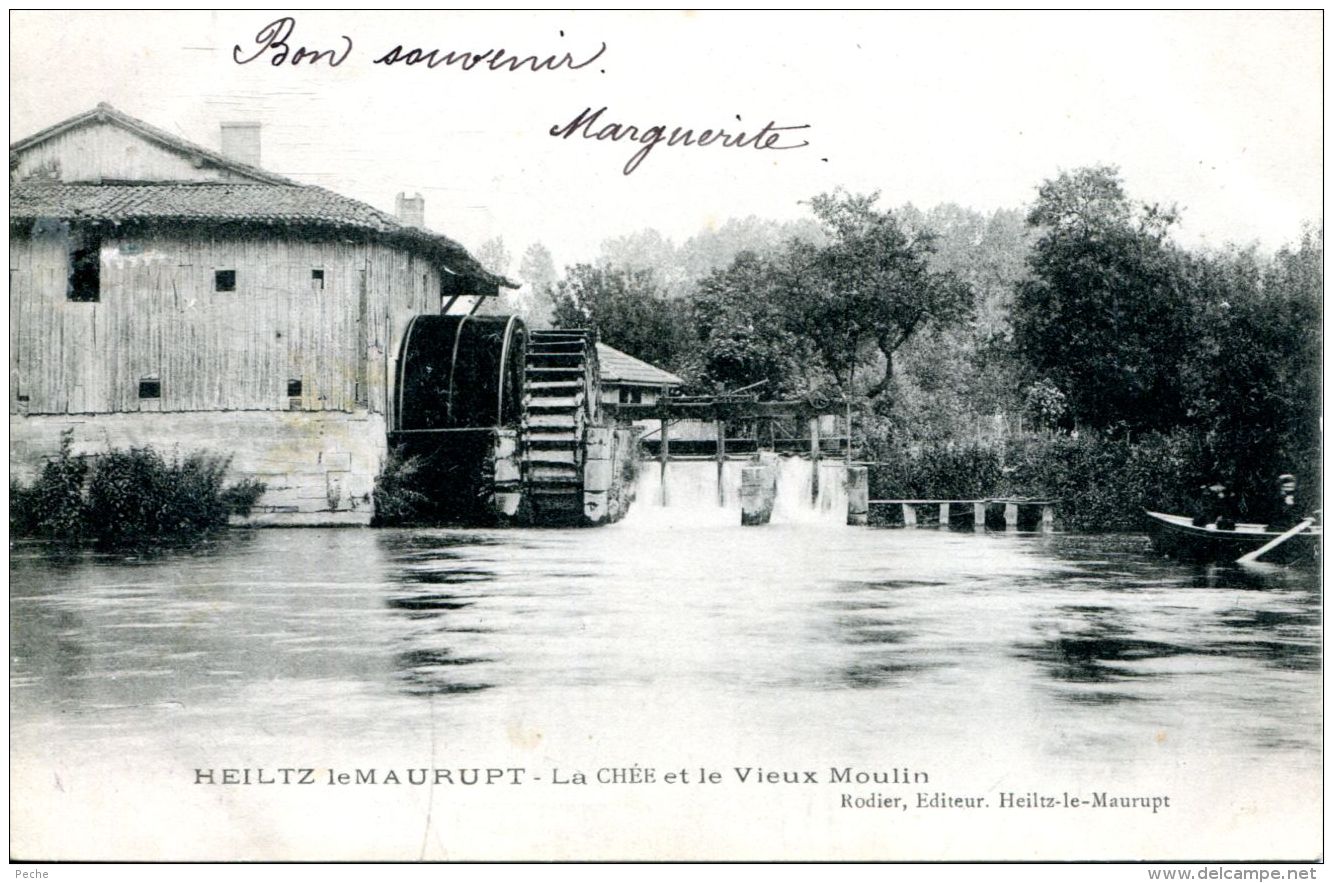 N°64424 -cpa Heiltz Le Maurupt -la Chée Et Le Vieux Moulin- - Watermolens
