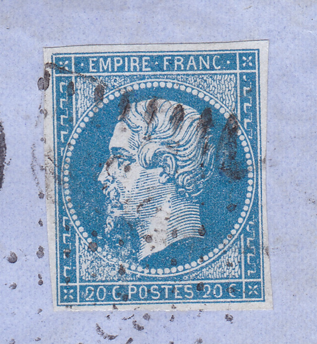 N°14 Yvert Sur Lettre De Vertus Pour Paris.Case 129G2 Variété Suarnet 10.  Tb état Complet. - 1862 Napoleon III