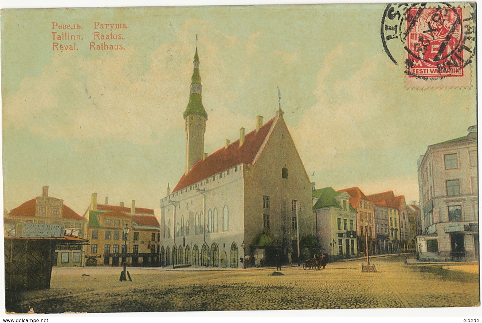 Tallinn Reval Rathaus  P. Used To Santa Clara Cuba  1923 Esperanto - Estonie