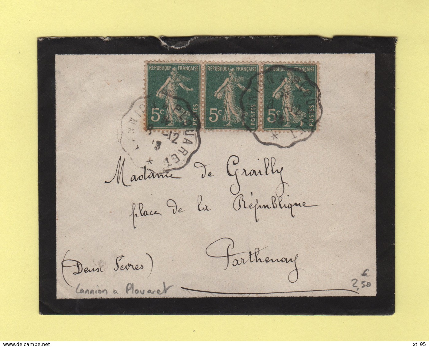 Convoyeur - Lannion à Plouaret - 1918 - Railway Post