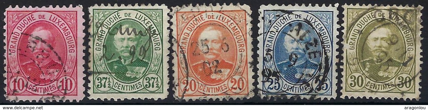 1891 G.D.Adolphe De Face, 4 Timbres De La Série Michel: 57,59,60,62,oblitérés (2scans) - 1891 Adolphe De Face