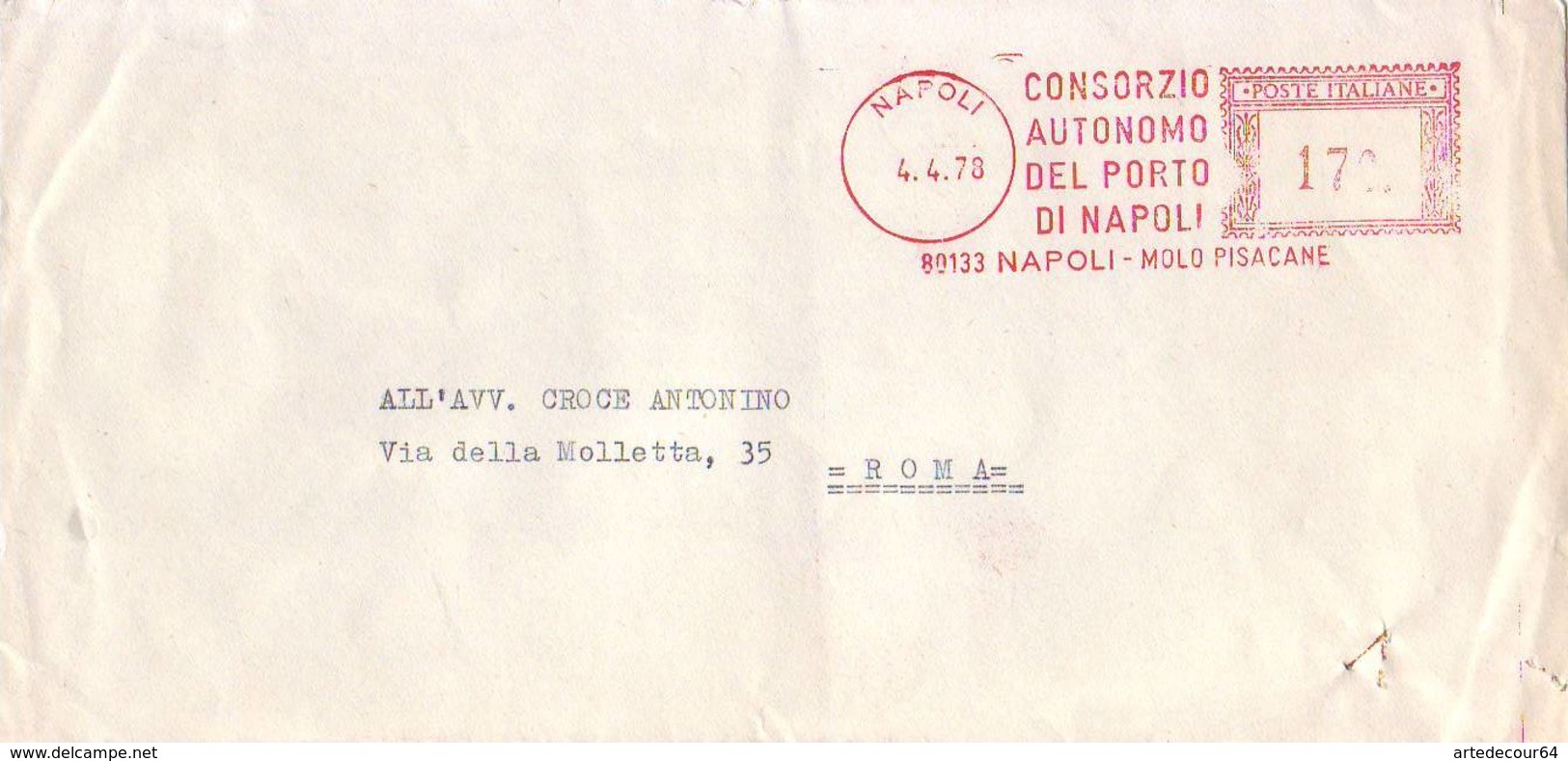 Affrancatura Meccanica Rossa - Consorzio Autonomo Del Porto Di Napoli - Napoli 1978 - Macchine Per Obliterare (EMA)