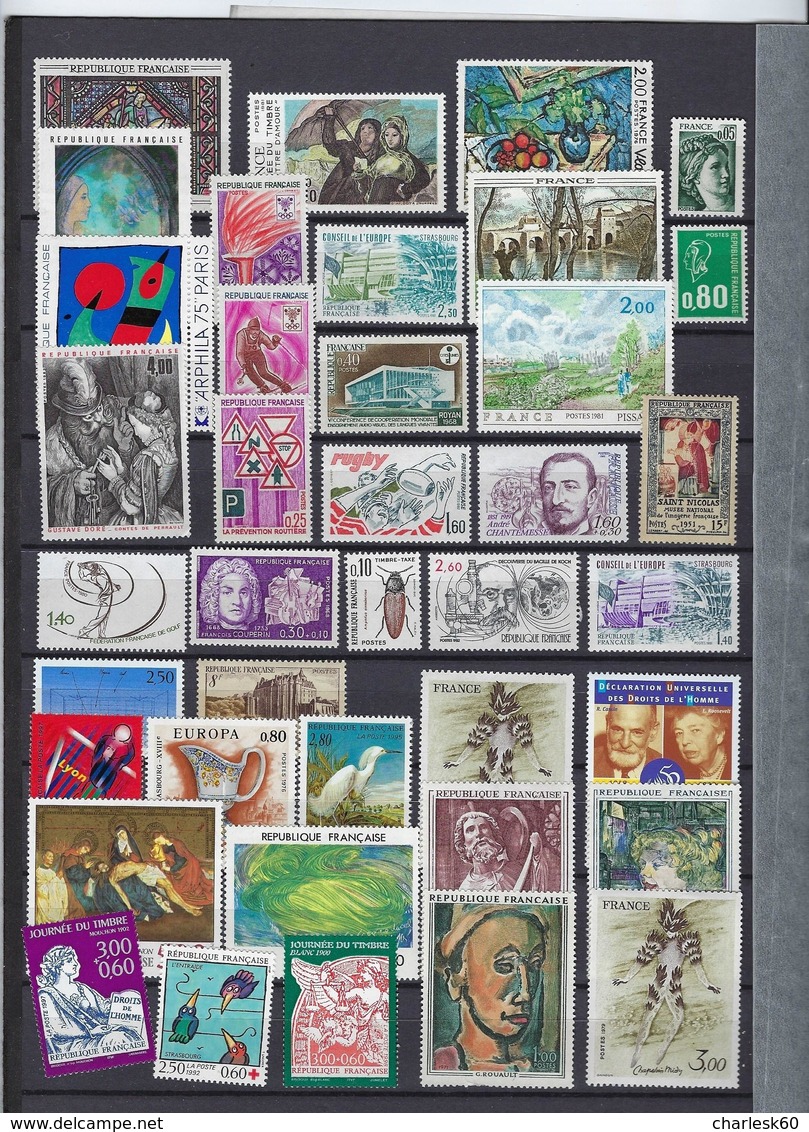 France Collection Lot Vrac De 306 Timbres Neufs Et Sans Charnière - Other & Unclassified