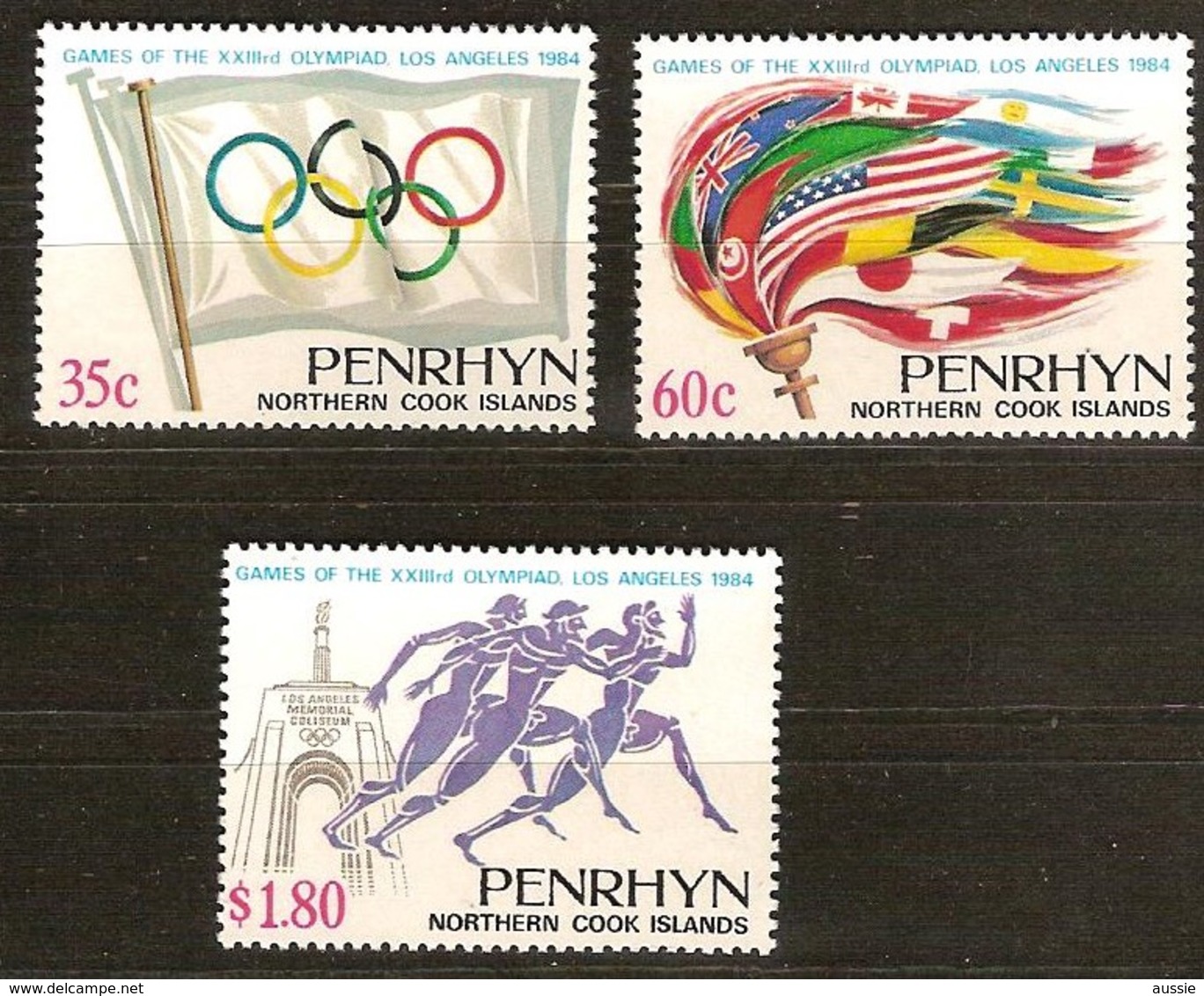 Penrhyn 1984 Y Vertn° 293-295 *** MNH Cote 4,65 Euro Euro Sport Jeux Olympiques Los Angeles - Penrhyn