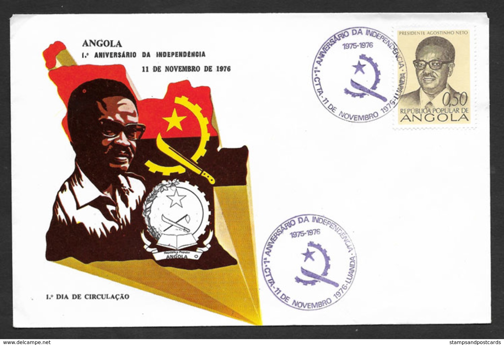 Angola FDC President Agostinho Neto 1976 - Angola